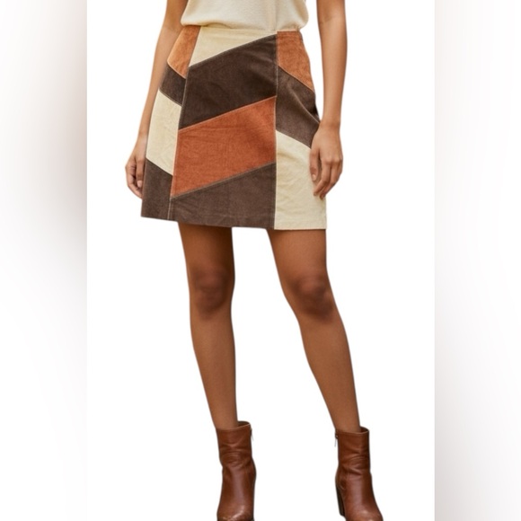 Apostrophe Dresses & Skirts - Apostrophe Brown and Tan Patchwork Skirt